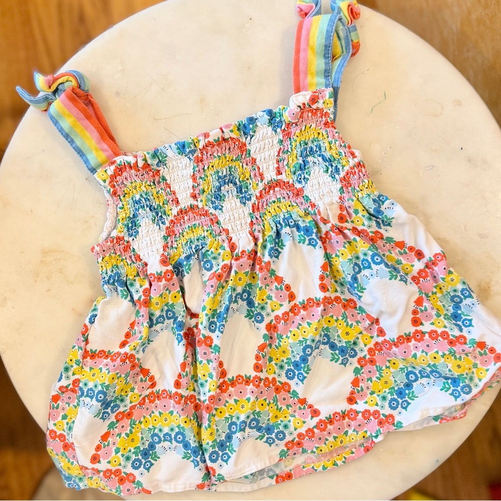 2/3Y 2t 3t Mini Boden Floral Rainbow Swing Top